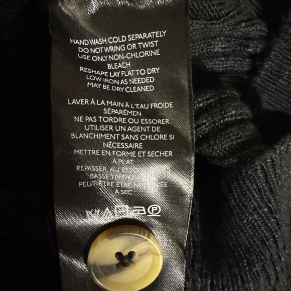 New Free People Date Night Long Sweater Dress Size Small Black Ribbed Buttons - Picture 12 of 13